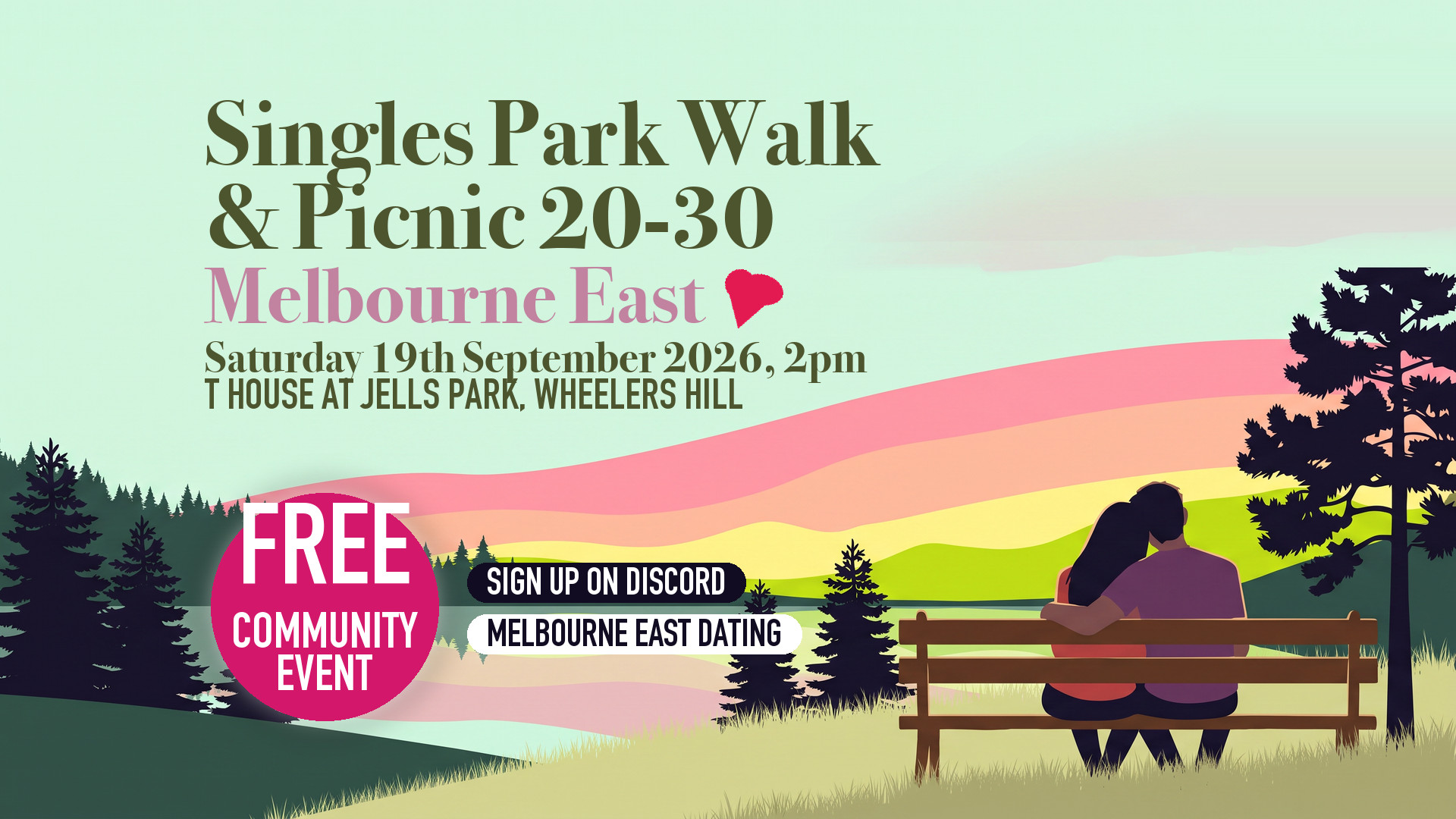 Singles Park Walk & Picnic 20-30, Melbourne East